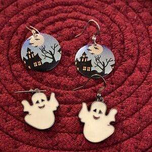 Halloween Ghost and Haunted House Earrings